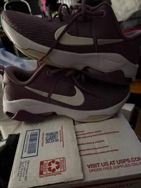 Nike Purple Athletic Sneakers with White Swoosh AirZoom